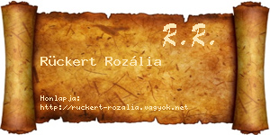 Rückert Rozália névjegykártya